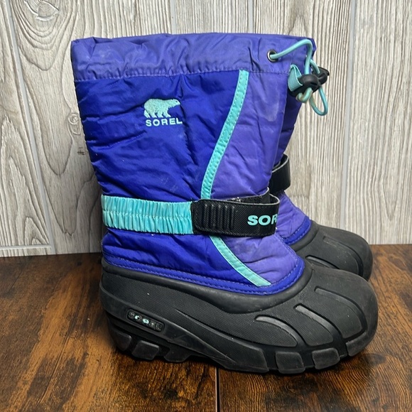 Sorel Other - Sorel Flurry Boots Winter Snow Waterproof Purple Big Kids Size 1